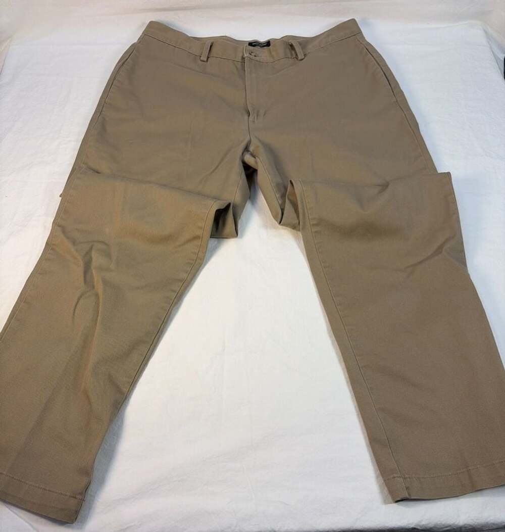Dockers Khakis Men's Cotton Blend Flat Front Chino Pants, Beige, Size 38x32